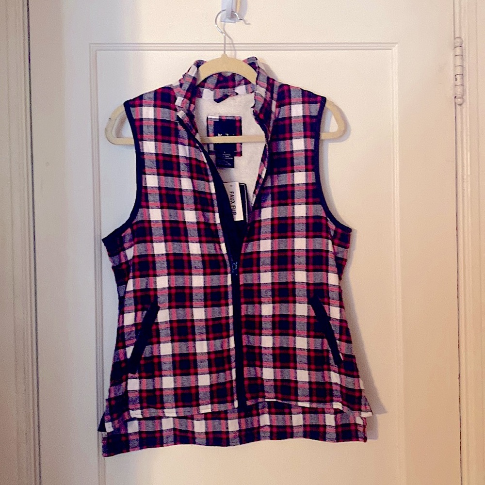Plaid Light Fleece Vest